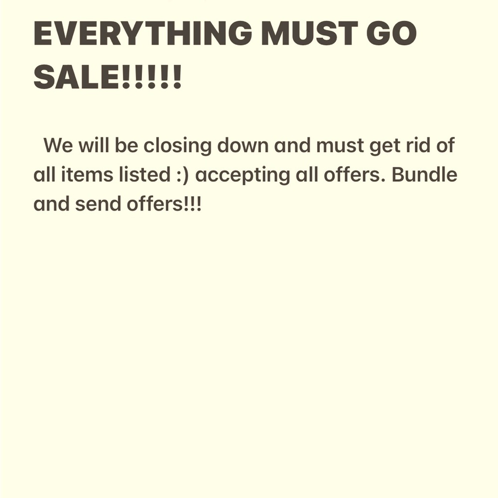 Closing sale!!! Accepting all offers!